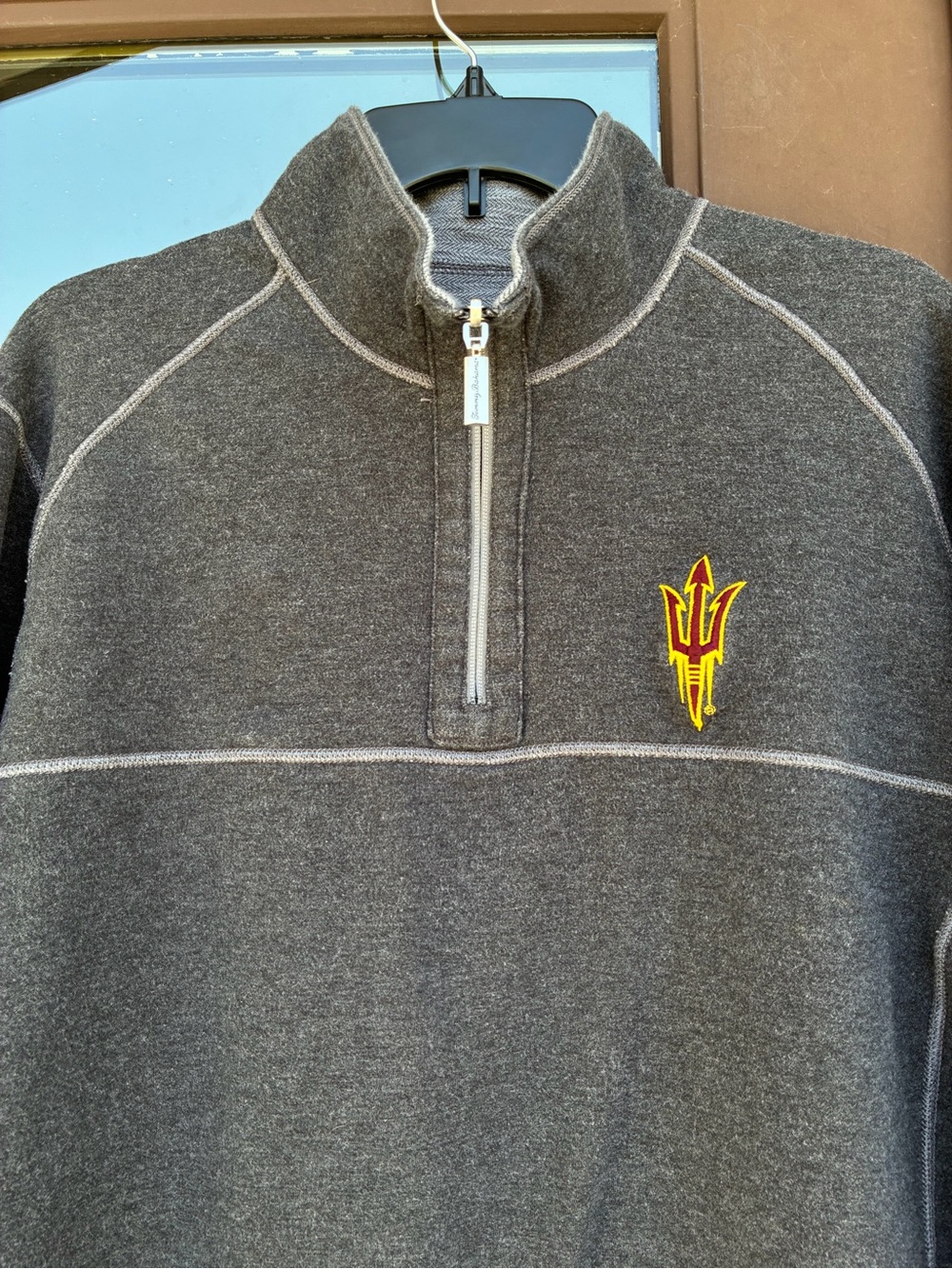 Tommy Bahama Grey Reversible Arizona State University 1/4-Zip Pullover L